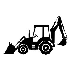 Backhoe Loader Silhouette Construction Icon