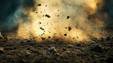 Exploding Earth Dust and Debris in Dramatic Motion