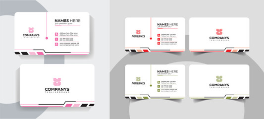Modern Minimalist and Clean Corporate Business Card Design Vector Template. Elegant business card template for corporate and personal branding.