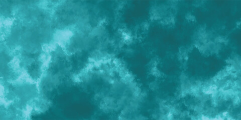 Floating Ink Layers in Blue-Green Tones Against a Pale Sky

