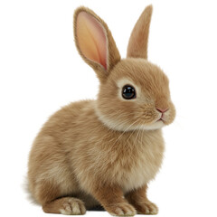 Obraz premium Brown Bunny with Soft Fur and Upright Ears On Transparent Background