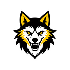 wolf head illustrations silhouette vector