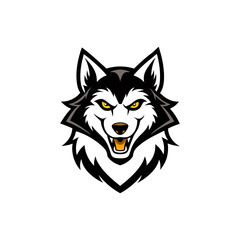 wolf head illustrations silhouette vector