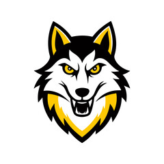 wolf head illustrations silhouette vector