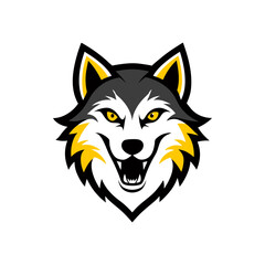 wolf head illustrations silhouette vector