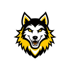 wolf head illustrations silhouette vector