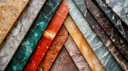 A Collection of Diverse Marble Slabs Textures, Colors, and Patterns for Design Inspiration