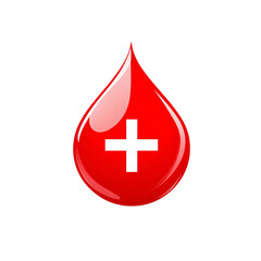 Fototapeta premium medical red blood drop logo with cross design 