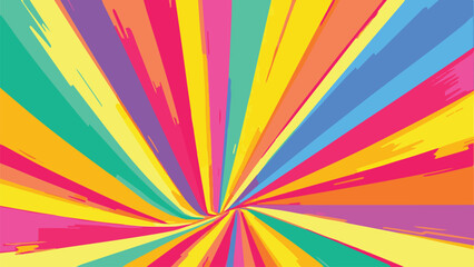 abstract colorful background with rays - comic series background