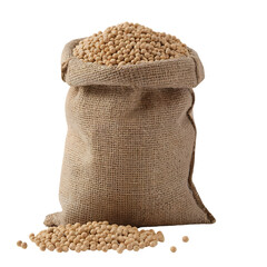 Sack of soybean isolated on transparent background