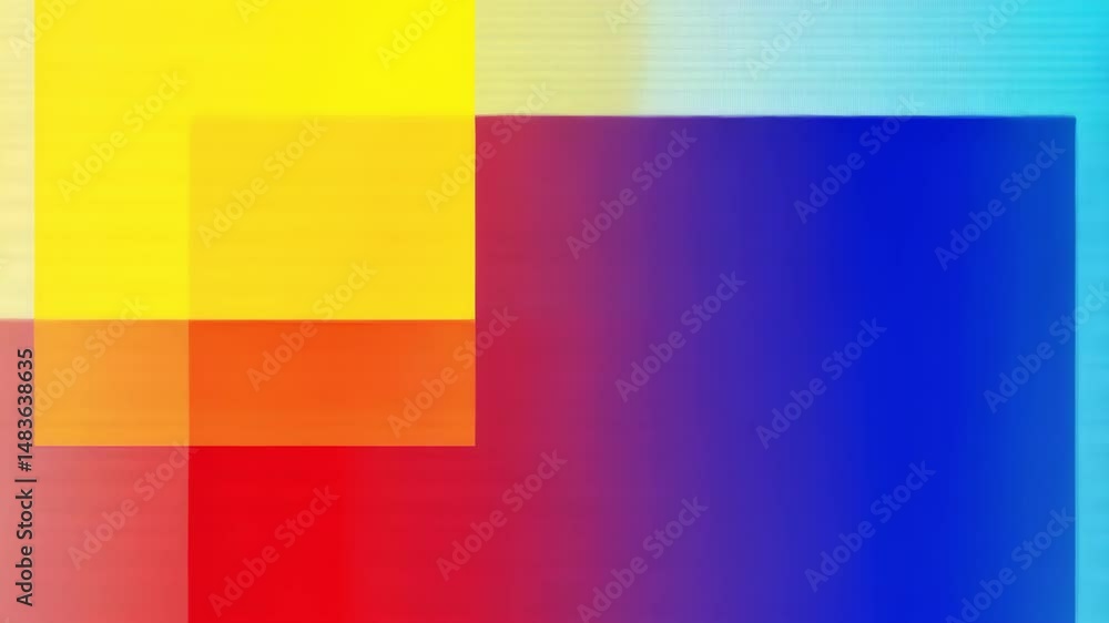 Poster abstract arrangement of colorful geometric shapes overlapping on canvas for modern art concept