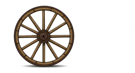Fototapeta premium Vintage wooden wagon wheel illustration