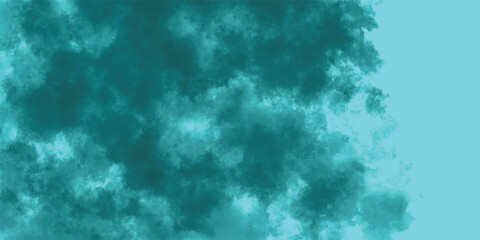Abstract Painting of Misty Turquoise Clouds Fading Into the Horizon

