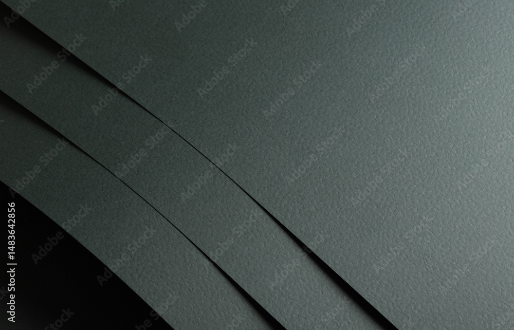 Poster dark green matte paper texture with a sleek, modern finish, featuring simple geometric lines and a