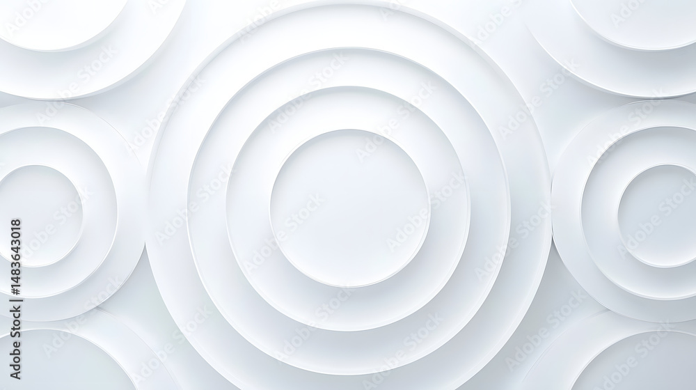 Aufkleber concentric randomly offset white rings or circles steps fading out background wallpaper banner, clos