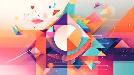 Fototapeta premium Abstract geometric shapes colorful background.