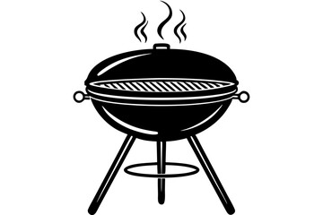Barbecue grill black silhouette on white background isolated vector image, barbecue, grill, bbq, silhouette, vector, illustration, cooking, food, party, summer, design, equipment, grilling, outdoor