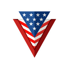 american flag folded in triangle on transparent background