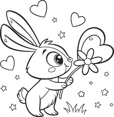 easter bunny easy coloring page. ready to print on standard 8.5x11 inch paper.