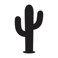 black cactus plant silhouette vector