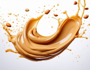 creamy peanut butter splash captures delicious food concept for culinary presentation and recipe design cut out