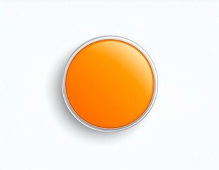 Orange Glossy Oval Button Web Design Element Interface