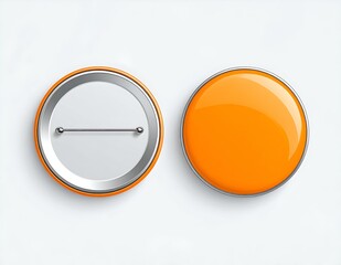Orange Glossy Oval Button Web Design Element Interface