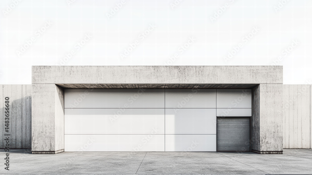Poster minimalist concrete facade: a starkly minimalist architectural shot, capturing the clean lines and t