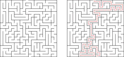 Complex Maze Puzzle Solution Path, Labyrinth, Paths, Challenge, Game, Brain Teaser, Problem Solving,