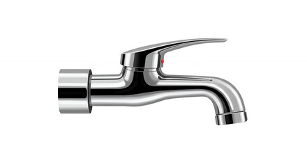 Chrome wall mounted faucet