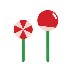 Christmas Candy Cane and Lollipop Vector Design for Festive Holiday Sweet Treat Illustration
