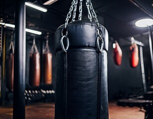 heavyweight punching bag with chains designed for training and fitness