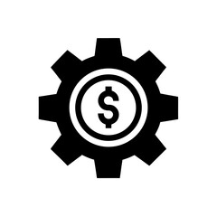 gear with dollar sign inside icon on white 