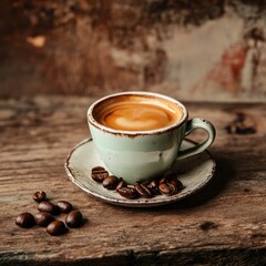 Espresso in a light green cup