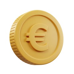Obraz premium 3D Euro Coin Symbol – Golden Currency Icon for Finance Concepts 