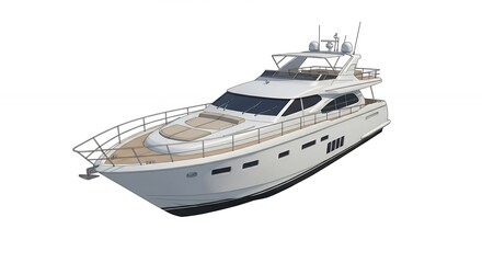 Naklejka premium Luxury motor yacht isolated