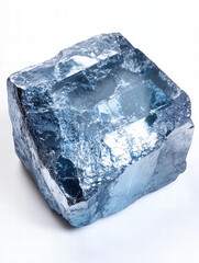 Obraz premium Crystalline Cube: A striking close-up showcases the raw beauty of a pristine mineral, its crystalline structure and intricate facets bathed in the subtle play of light and shadow.