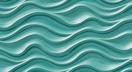 Fototapeta premium Abstract Teal Wavy Pattern with Fluid Motion Effect 