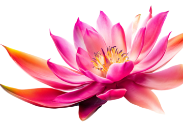 a pink flower with yellow center