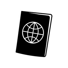 passport with globe icon on white background  .svg