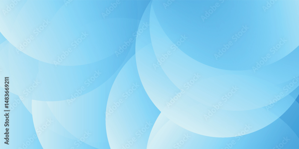 Poster abstract light blue background with circles. minimal futuristic gradient shape background vector ill