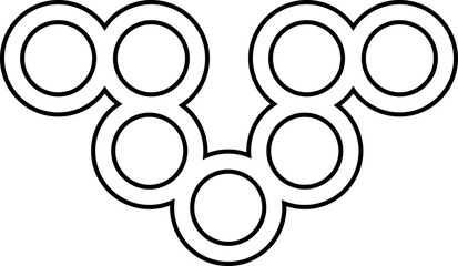 Cluster of outlined circular bubbles arranged in a symmetric floral-like formation.