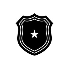 police badge shield icon on white background  .svg