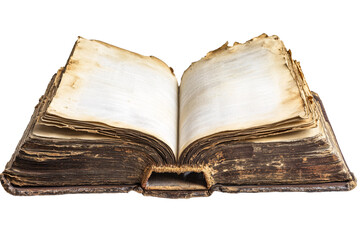 an old book with a burnt edge