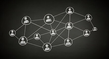 Digital Network Connection Diagram – Social Media Web Structure
