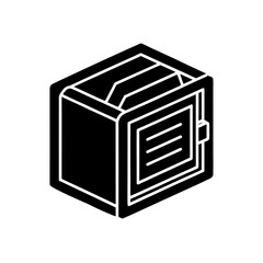 safe box with documents icon on white background  .svg
