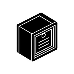safe box with documents icon on white background   