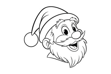 Santa head line art vector bundle  illustration, Santa head line art 