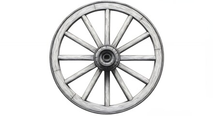 Fototapeta premium Vintage wooden wagon wheel