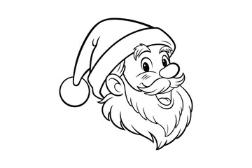 Santa head line art vector bundle  illustration, Santa head line art 
